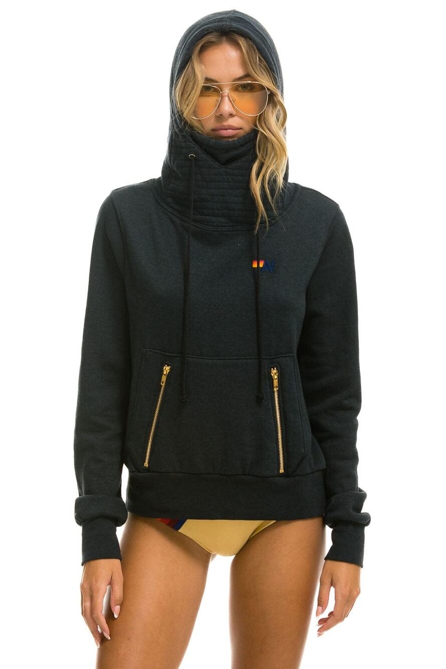 Aviator Nation M Ninja Pullover Hoodie in Charcoal